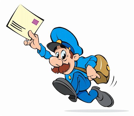 Postman with a letter,  vectorial illustration Stock Photo - Budget Royalty-Free & Subscription, Code: 400-04174504