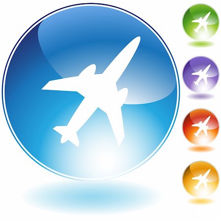 Airplane icon isolated on a white background. Stock Photo - Budget Royalty-Free & Subscription, Code: 400-04174681