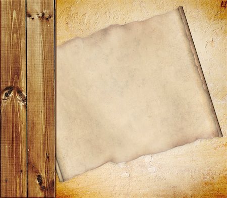 stucco sign - Grunge background with wooden boards and paper sheet Stock Photo - Budget Royalty-Free & Subscription, Code: 400-04174954