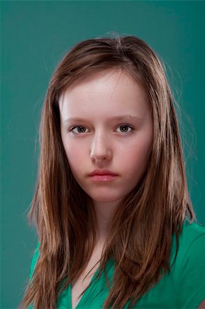 studio portrait of a pretty, eleven years old girl Stock Photo - Budget Royalty-Free & Subscription, Code: 400-04175037