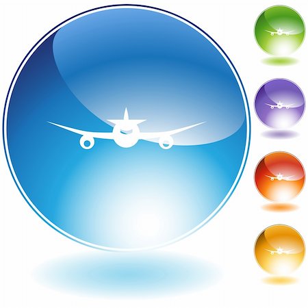 Airplane icon isolated on a white background. Stock Photo - Budget Royalty-Free & Subscription, Code: 400-04175372