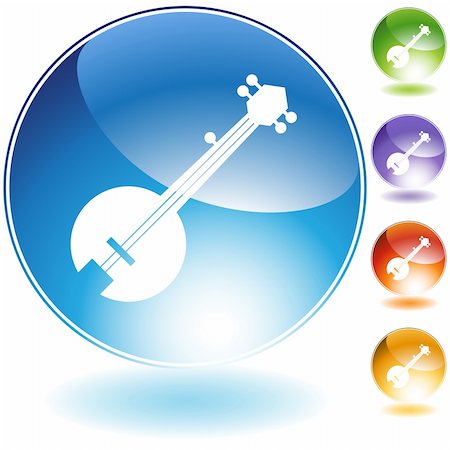 simsearch:400-04175433,k - Banjo music instrument isolated on a white background. Stock Photo - Budget Royalty-Free & Subscription, Code: 400-04175418