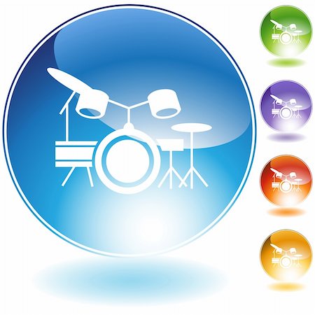 simsearch:400-04175433,k - Drum set music instrument isolated on a white background. Stock Photo - Budget Royalty-Free & Subscription, Code: 400-04175424