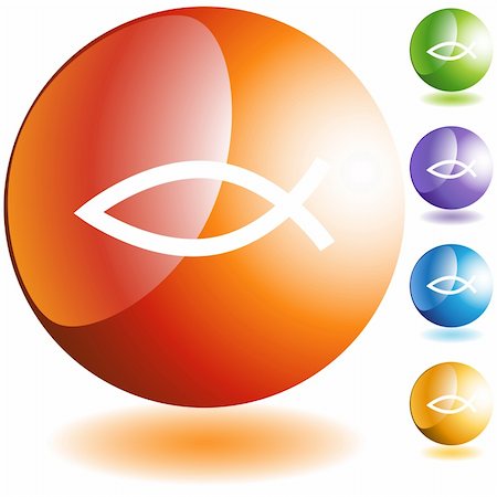 simsearch:400-04175441,k - Jesus fish web button icon isolated on a background. Stock Photo - Budget Royalty-Free & Subscription, Code: 400-04175444