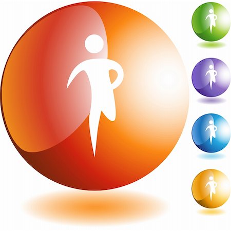 simsearch:400-04175470,k - Runner stick figure isolated web icon on a background. Stock Photo - Budget Royalty-Free & Subscription, Code: 400-04175445
