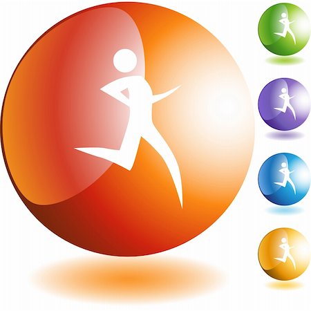 simsearch:400-04175470,k - Runner stick figure isolated web icon on a background. Stock Photo - Budget Royalty-Free & Subscription, Code: 400-04175447