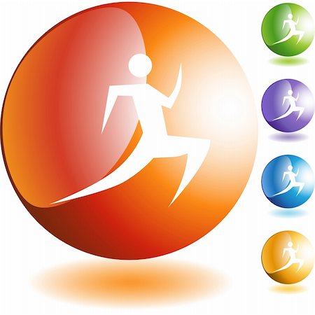 simsearch:400-04175433,k - Runner stick figure isolated web icon on a background. Stock Photo - Budget Royalty-Free & Subscription, Code: 400-04175449