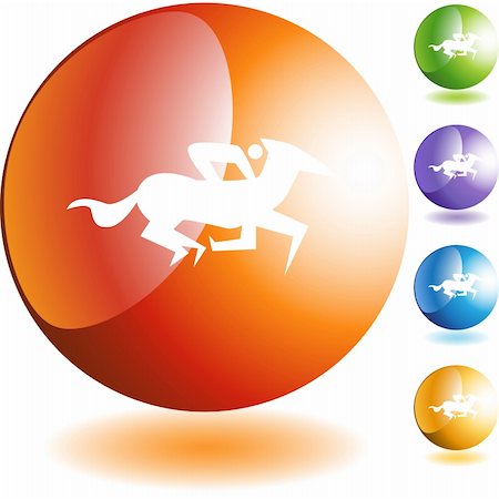 simsearch:400-04175433,k - Horse jockey stick figure isolated web icon on a background. Stock Photo - Budget Royalty-Free & Subscription, Code: 400-04175455