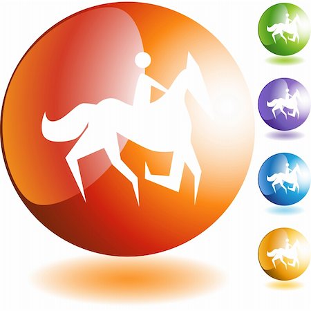 simsearch:400-04175433,k - Horse jockey stick figure isolated web icon on a background. Stock Photo - Budget Royalty-Free & Subscription, Code: 400-04175452