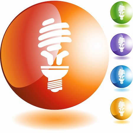 simsearch:400-04175441,k - Energy saving light bulb icon web button isolated on a background. Stock Photo - Budget Royalty-Free & Subscription, Code: 400-04175505
