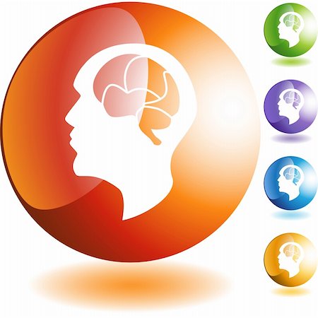 simsearch:400-04175441,k - Brain icon web button isolated on a background. Stock Photo - Budget Royalty-Free & Subscription, Code: 400-04175509
