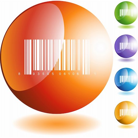 simsearch:400-04175441,k - Barcode icon web button isolated on a background. Stock Photo - Budget Royalty-Free & Subscription, Code: 400-04175503