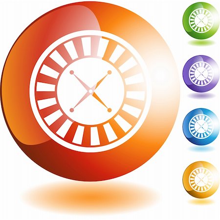 simsearch:400-04175441,k - Roulette wheel icon web button isolated on a background. Stock Photo - Budget Royalty-Free & Subscription, Code: 400-04175510