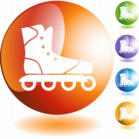 simsearch:400-04175441,k - Rollerblade icon button symbol isolated on a background. Stock Photo - Budget Royalty-Free & Subscription, Code: 400-04175524