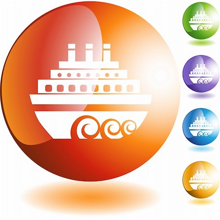 Cruise ship web button isolated on a background Stock Photo - Budget Royalty-Free & Subscription, Code: 400-04175539