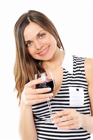 photo of model woman with grapes - Portrait of beautiful woman with glass red wine Stock Photo - Budget Royalty-Free & Subscription, Code: 400-04175558