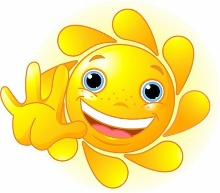 simsearch:400-04112163,k - Cute and shiny Sun waiving hello Stock Photo - Budget Royalty-Free & Subscription, Code: 400-04175570