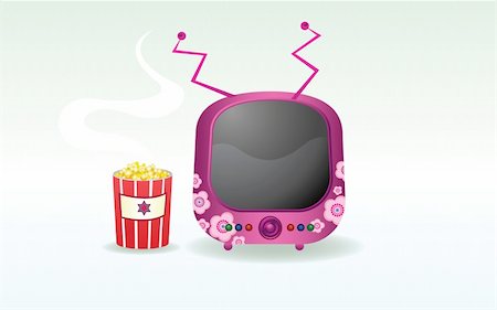 popcorn pattern - Modern tv and popcorn pattern design. Stock Photo - Budget Royalty-Free & Subscription, Code: 400-04175776