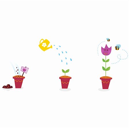 simsearch:400-04067084,k - The growing process of tulip in three stages. Vector Illustration. Stock Photo - Budget Royalty-Free & Subscription, Code: 400-04175984