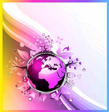 Absrtact Environmental Green Background with Rainbow Colours Stock Photo - Budget Royalty-Free & Subscription, Code: 400-04176005