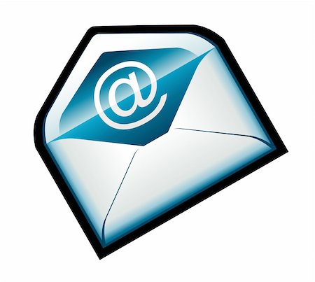 Simple Colorful Blue Email Icon Stock Photo - Budget Royalty-Free & Subscription, Code: 400-04176020