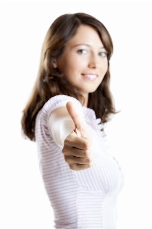 simsearch:400-04176204,k - Portrait of a beautiful happy young  woman showing thumbs up Stock Photo - Budget Royalty-Free & Subscription, Code: 400-04176266