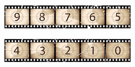 simsearch:400-04682298,k - Old film strip countdown.  Please check my portfolio for more film illustrations. Photographie de stock - Aubaine LD & Abonnement, Code: 400-04176379