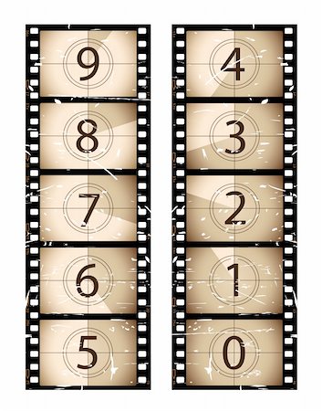 Old film strip countdown.  Please check my portfolio for more film illustrations. Stock Photo - Budget Royalty-Free & Subscription, Code: 400-04176380