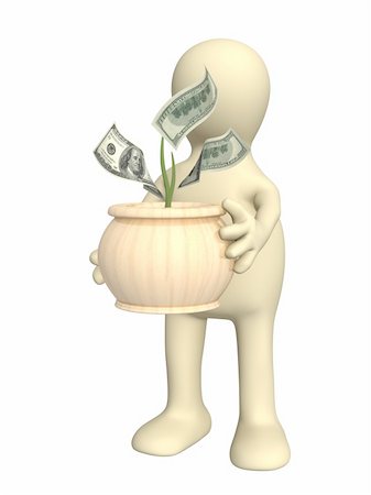 simsearch:400-04557458,k - Puppet with monetary tree. Isolated over white Photographie de stock - Aubaine LD & Abonnement, Code: 400-04176409