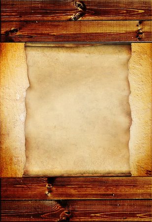 stucco sign - Grunge background with wooden boards and paper sheet Stock Photo - Budget Royalty-Free & Subscription, Code: 400-04176424