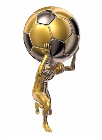 Golden statue of football player Fotografie stock - Microstock e Abbonamento, Codice: 400-04176592
