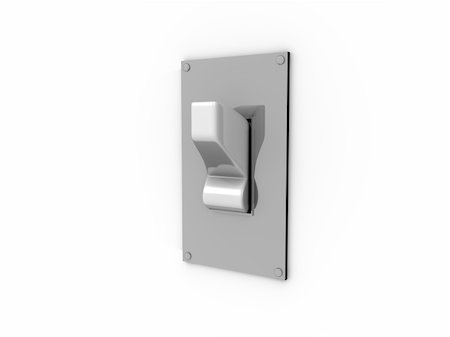 3D cartoon of a white light switch on a metal plate Stock Photo - Budget Royalty-Free & Subscription, Code: 400-04176649