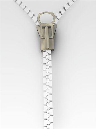 3d illustration of an isolated white and metal zipper Photographie de stock - Aubaine LD & Abonnement, Code: 400-04176655