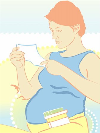 simsearch:400-04176771,k - an expectant mother is reading a medicine manual Stock Photo - Budget Royalty-Free & Subscription, Code: 400-04176684