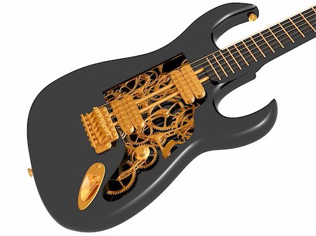 Original customized guitar with cogs and gears Stock Photo - Budget Royalty-Free & Subscription, Code: 400-04176928
