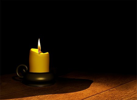 simsearch:614-01561575,k - Burning candle on wooden table. Over black Stock Photo - Budget Royalty-Free & Subscription, Code: 400-04176934