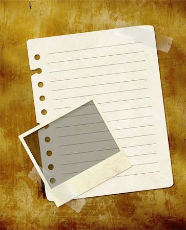 simsearch:400-04914530,k - Grunge background with notebook pages and photos Stockbilder - Microstock & Abonnement, Bildnummer: 400-04176961