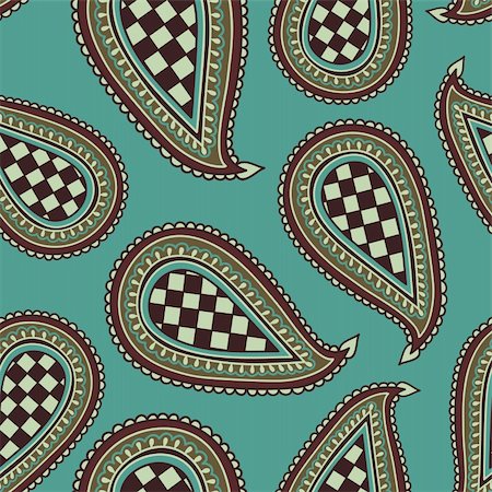 simsearch:400-05684592,k - Hand drawn Seamless Paisley Pattern - Blue and Purple Version Stock Photo - Budget Royalty-Free & Subscription, Code: 400-04177016