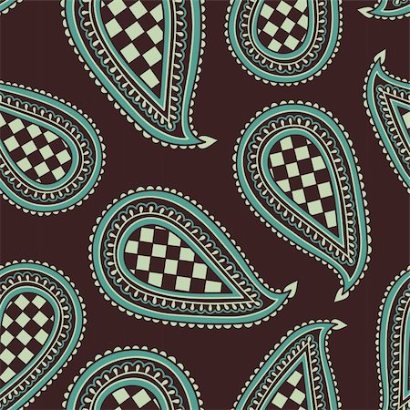simsearch:400-05684592,k - Hand drawn Seamless Paisley Pattern - Blue and Purple Version Stock Photo - Budget Royalty-Free & Subscription, Code: 400-04177028