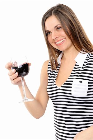 photo of model woman with grapes - Portrait of beautiful woman with glass red wine on a white background Stock Photo - Budget Royalty-Free & Subscription, Code: 400-04177060