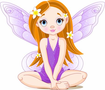 Vector Illustration of cute violet little fairy Stock Photo - Budget Royalty-Free & Subscription, Code: 400-04177080