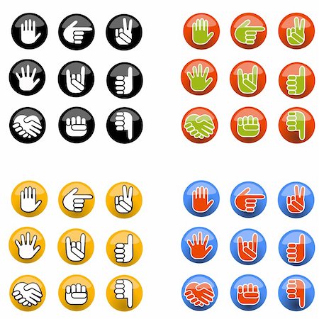 A set of freestanding, hand gesture icons. Stock Photo - Budget Royalty-Free & Subscription, Code: 400-04177129