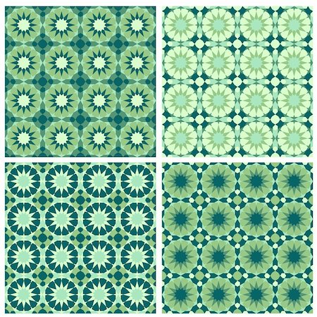 4-piece set of Islamic seamless patterns. Every color can be edited. Photographie de stock - Aubaine LD & Abonnement, Code: 400-04177122