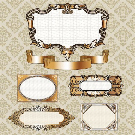 simsearch:400-05320318,k - Collection of ornate vintage labels with space for your text.  Elements are grouped for easy editing. Stock Photo - Budget Royalty-Free & Subscription, Code: 400-04177216