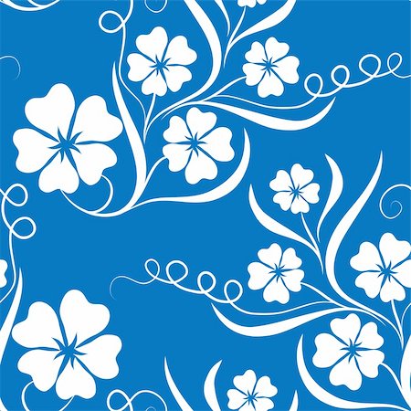 simsearch:400-05236333,k - illustration drawing of beautiful white flower in blue background Foto de stock - Super Valor sin royalties y Suscripción, Código: 400-04177253
