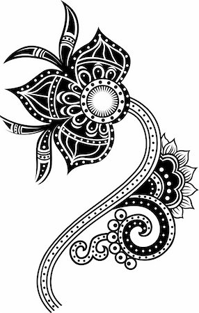 paisleymuster - tribal paisley flower illustration Stockbilder - Microstock & Abonnement, Bildnummer: 400-04177602