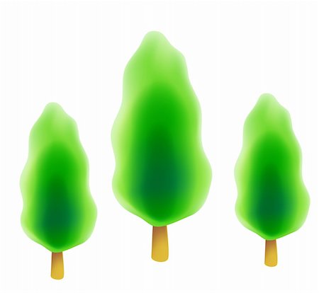 simsearch:400-05333490,k - three trees on the white background Photographie de stock - Aubaine LD & Abonnement, Code: 400-04177629