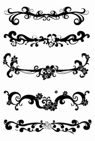 simsearch:400-04345175,k - black flower pattern on a white background Photographie de stock - Aubaine LD & Abonnement, Code: 400-04177671