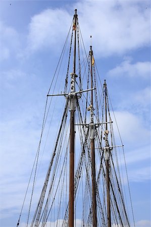 simsearch:400-08806132,k - 3 mast without sails but with ropes Stock Photo - Budget Royalty-Free & Subscription, Code: 400-04177844