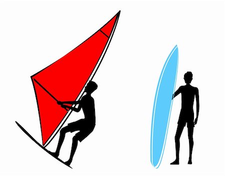 detail of boat and people - drawing of sailing and man in a white background Stock Photo - Budget Royalty-Free & Subscription, Code: 400-04177979